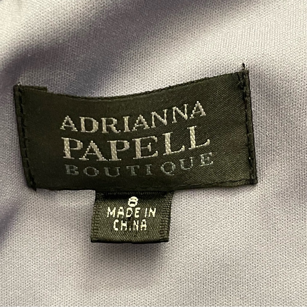 Adrianna Papell Purple Ombre One Shoulder Rosette Shutter Pleat Dress (6/8) - Picture 13 of 15